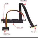 Cablecc PCI-E Gen3.0 1x to 16x Riser Cable 30cm PCI-Express PCI-E X16 Extender Right Angled Elbow Design (0.3M)