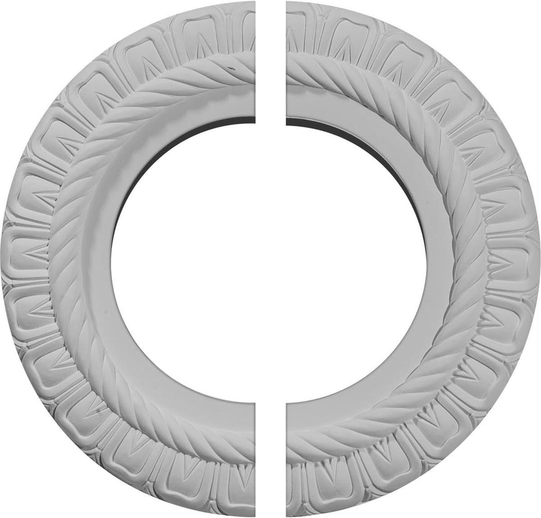 Ekena Millwork 10 5/8"OD x 5 3/4"ID x 1/2"P Claremont Ceiling Medallion, Two Piece (Fits Canopies up to 7")