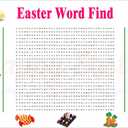 3 x DOMELIFE Easter Word Search Poster, Large 35.4  23.6 Holiday Word Search Wall Poster for Family Parties, Classroom & Office (30 Holiday-Themed Words)