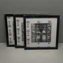 12x12 Picture Frame Set of 3 Black with 10x10 Mat for 30 x 30cm Diamond Art Painting, Display Photo 12 x 12 Without Mat, Wall Hanging Large Frame with Plexiglass, 3 Pack