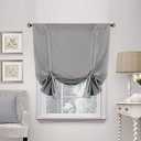 H.VERSAILTEX Blackout Tie Up Curtain Thermal Insulated Curtain Bathroom Curtains Dove Gray Tie Up Shade for Small Window (Rod Pocket Panel, 42 inches W x 63 inches L, Set of 1)