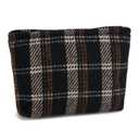 WOZEAH Checkered Makeup Bag for Purse Small Cosmetic Pouch,Stylish Zipper Make up Pouch Travel Canvas Toiletry Bags(Woven Check)