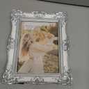 EXYGLO 5x7 Vintage Polystone Picture Frame, 5 by 7 Gold Ornate Antique Frame with Silver Trim, Retro Frame for Desktop or Wall Display, Horizontal/Vertical