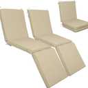 2 Pcs Chaise Lounge Cushion Outdoor, 71 x 24 x 3 Inch Lounge Chair Cushions for Outdoor Furniture - Waterproof Lounge Patio Replacement Cushion for Lawn Pool (Khaki)