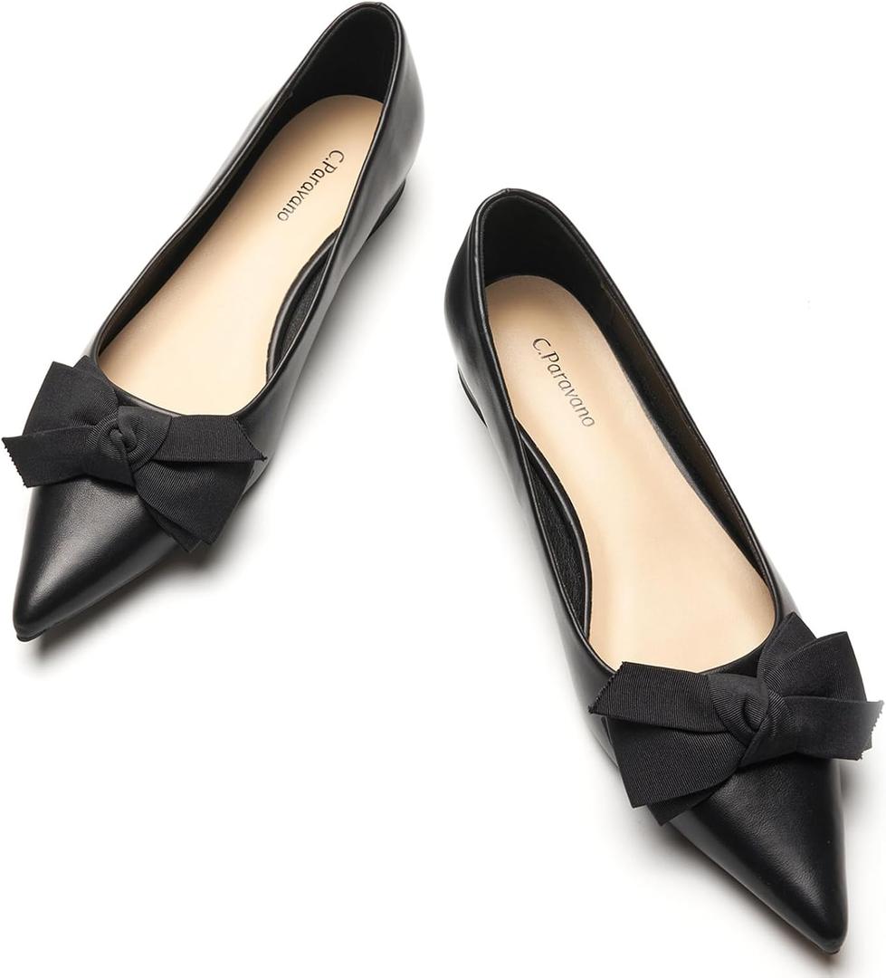 C.Paravano Flats for Women | Womens Flats | Pointed Toe Flats for Women | Ballet Flats | Women's Flats Black (8)
