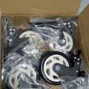 4 Inch Caster Wheels, Casters Set of 4, ASHGOOB Casters with Brake Heavy Duty 1400 Lbs, Industrial Locking Swivel Top Plate Castor Wheels for Workbench/Furniture/Cart.AB Switch, Double Pedal Brake