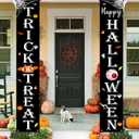 3 x Halloween Decorations Outdoor TRICK OR TREAT Happy HALLOWEEN Banner Porch Sign Decor Halloween Door Decorations for Home Indoor Outdoor Wall Party