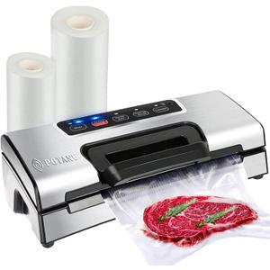 Potane Precision Vacuum Machine,Pro Food Sealer with Built-in Cutter and Bag Storage(Up to 20 Feet Length), Both Auto&Manual Options,2 Modes,Includes 2 Bag Rolls 11x16 and 8x16,Compact Design