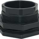 PVC Bulkhead Fitting, NPT Threaded Water Tank Connector for Rain Barrels, Aquariums, Pools (4")