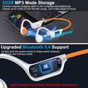 Full-Coverage Liquid Silicone Swimming Headphones, IP68 Waterproof Underwater Headphones, Bluetooth 6.0&MP3 with 32GB Memory Card, Soft/Skin-Comfortable Open Ear Bone Conduction Swim Earbuds(Orange)
