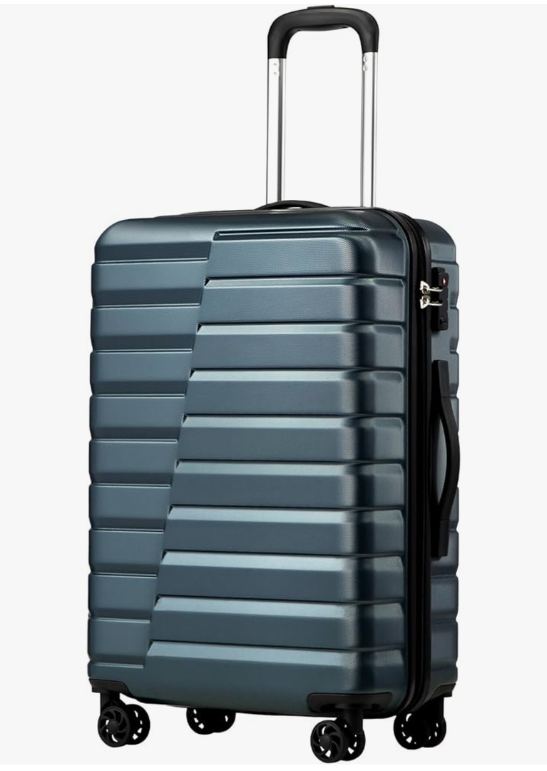 Coolife Luggage Suitcase Carry on Hardside PC+ABS Spinner TSA Lock Telescopic Handle, M