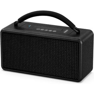 DINDIN Portable Bluetooth Speaker 80W (Peak), 20H Playtime, Wireless Big Wood Boombox with Deep Bass, Subwoofer, TWS, Large, Loud Speaker for Party, Outdoor, Backyard, Beach, Home