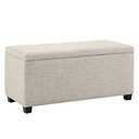 Amazon Basics Upholstered Storage Ottoman and Entryway Bench, 35.5 Inches Wide, Beige