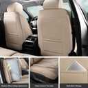 Car Seat Covers Front Seats, Premium Leather Car Seat Covers, Waterproof and Breathable Seat Covers, Universal Car Seat Protector Fit for Cars, Trucks, SUVs, Pick-ups(Beige, 2 PCS Front Seat)