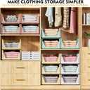 SNSLXH 8 Pack Stackable Closet Storage Bins, Multifunctional & Foldable Closet Organizers and Storage for Bathroom Kitchen Laundry Room Drawer Shelf Storage, Space-Saving Wardrobe Organizer, White