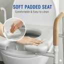 Raised Toilet Seat with Handles - Unobstructed Front Design Toilet Seat Riser for Seniors - Adjustable Height Elevated Toilet Seat for Elderly, Handicap, Fit Any Toilet, 350lbs