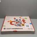 2 in 1 Wooden Cat Hammock, Comfortable and Breathable Hanging Cat Bed with Soft Mattress and PillowSuitable for Cats or Small dogs1