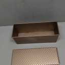 2.2 Lb Pullman Loaf Pan with Lid, 13x4 Nonstick Carbon Steel Bread Pan for Sandwich & Sourdough, Rectangular Corrugated Toast Box Mold for Oven Baking, Heavy Duty Bakeware (Gold)