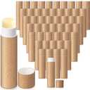 50 Pcs 5g Paperboard Lip Balm Tubes Empty Cardboard Lipstick Tubes Deodorant Sticks Empty Refillable Gloss Perfume Container for DIY for Lipstick Deodorant Solid Perfume (Cowhide Color)