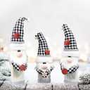 CYNOSA 3Pcs Cute Christmas Gnomes Table Signs Christmas Decorations for Home Winter Rustic Gnomes Tabletop Centerpieces Block Signs for Xmas Holiday Party Indoor Home Decor
