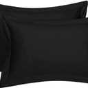 Cotton Delight King Pillow Shams Set of 2 - Black 100% Natural Cotton 600 Thread Count Premium Covers With 2 Inch Flange, 20 x 36 Inch