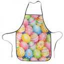 WHZMZYQ Happy Easter Colorful Eggs Apron, Spring Aprons Bib Home Kitchen Accessories Cooking BBQ Grilling Baking Gardening Washable Pinafore Bibs Cute Decorations for Women Men, 32x24 Inch