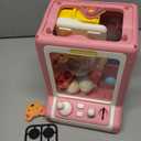 Claw Machine for Kids, Mini Vending Machine with Game Coins & Music, Prize Dispenser Toys for Girls and Boys, Electronic Claw Game Machine for Party Birthdays, Includes 35 Mini Toys (Doggy Pink)