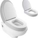 MABOZOO 3-Inch Toilet Seat Cushion with Back Support, Waterproof PU Leather Padded Toilet Seat & Foam Backrest Pad for Elderly, Disabled, Handicap (Universal Fit, White)