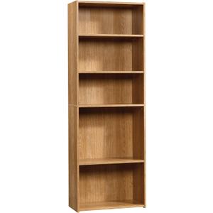 Sauder Beginnings 5-Shelf Bookcase, Bookshelf with Adjustable Storage Shelves, L: 24.57" x W: 11.50" x H: 71.18", Highland Oak