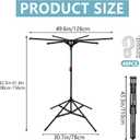 Foldable Clothes Drying Rack, 6 Rod Umbrella Style Height Adjustable Carbon Steel Laundry Stand with 40 Windproof Hooks, Collapsible Space Saving Tripod Garment Dryer for Indoor Backyard Outdoor, One Size