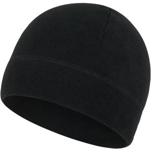 Warm Fleece Beanie Soft Skull Cap Lightweight Watch Caps Winter Hat for Men and Women (Black)