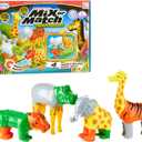 Magnetic Mix or Match Jungle Animals Toy Play Set, 16 Pieces