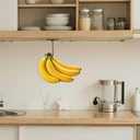 3 x JINIHFW Banana Hook Hanger,Under Cabinet Banana Hook Foldable