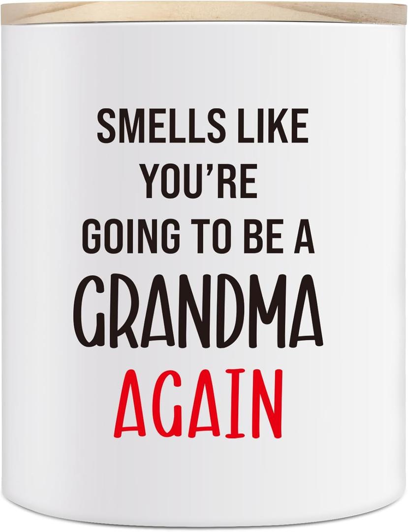 Christmas Pregnancy Announcement Gifts for Grandma, 10oz Funny Promoted to Grandma Again Gifts, Baby Shower for Grandma, Grandmas to Be Again Gift, Lavender Scented Candle