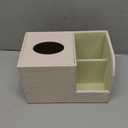 PU Leather Square Tissue Box Cover,Multifunctional Tissue Box Holder,Tissue Box with Storage,Tissue and Remote Control Holder,Tissue Box Decorative Desk Organizer for Home&Office,Beige