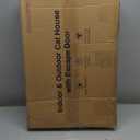 Heated Cat House for Outside, Waterproof Awning & Escape Door Heated Cat Houses for Indoor/Outdoor Cats in Winter, Elevated & Insulated Outdoor Cat Shelter for Feral Cat(Black Camo, 25"x16"x12")