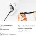 LMS Universal Ear Fins, Premium Memory Foam Earbuds Tips, Silicone Eartips - 3 Pairs Each, 2 Cord Clips