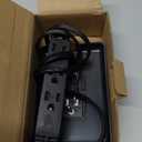 3FT Ultra Flat Plug Extension Cord Power Strip with 3 Outlets, Patented Detachable Ultra-Thin Outlet Cover Concealer & Ultra-Flat Plug, Max. 13A 125V 1625W ETL Listed, Black Color