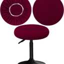 Stool Covers Round 12-16"/30-40cm with Jacquard Bar Stool Seat Covers Round, Elastic Soft and Comfortable are Rich Color (1, Burgundy)