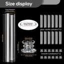 12 Sets Modern Candle Stand with Chimney Cover Taper Candle Holders Glass Hurricane Candle Holder for Tapered Candles 12inch Large Crystal Candlestick Holder Stand with Cylinder Sleeves for Wedding
