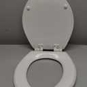 Mayfair Cassel Slow Close Toilet Seat, Easy Clean, Non Slip Premium Wood Seat, Easy Install, Made in USA, Round, White