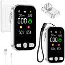 2 Pack Carbon Monoxide Detectors & Natural Gas Alarm Plug in,4-in-1 CO Detector & Combustible Gas Sensor with Battery Backup,Temperature & Humidity Display,Ideal for Home Travel