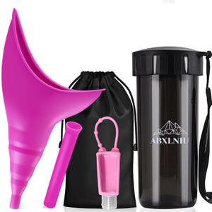 Female Urination Device Portable Female Urinal for Women to Pee Standing Up, Foolproof Womens Pee Funnel, She Pee Wee Cup for Car (Fuchsia, bottle)