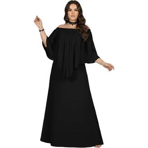 KOH KOH Womens 2026 Loose Fit Strapless Off Shoulder Flattering Cocktail Maxi Dress, Large 