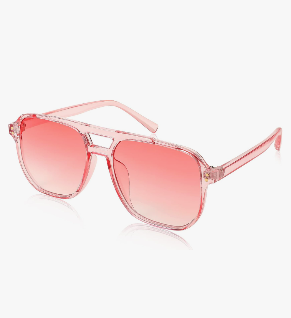 FEISEDY Retro Square Aviator Sunglasses Women Men 70s Vintage Trendy Plastic Frame Sun Glasses B2835
