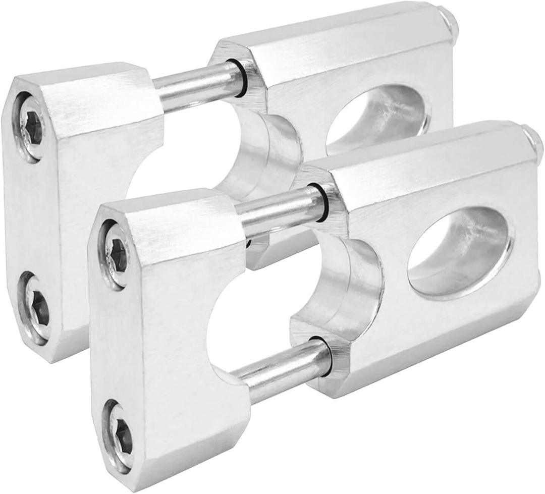 Handlebar Risers - 7/8" 22mm Motorcycle Handlebar Mount Clamp Risers, Handlebar Lift Clips for Razor MX650 Coleman Bt200x Ct200 Mega Moto 80/105 Mini Bikes SSR 125 Motorcycle Dirt Bike Pit Bike (Silver)
