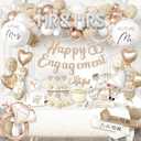 261 Pc Premium Engagement Party Decorations Kit  Elegant Mr. & Mrs. Wedding Balloons, Happy Engagement Banner, Diamond Ring White Gold Balloons, Cupcake Toppers  Classy Bride To Be Decor