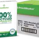 PrintWorks 100% Recycled Printer Paper 8.5" x 11" White - 20 lb Copy & Multipurpose Computer Paper - 6 Packs, 2400 Sheets - Made in the USA - 92 Bright - Printer & Copier Compatible (00018C)