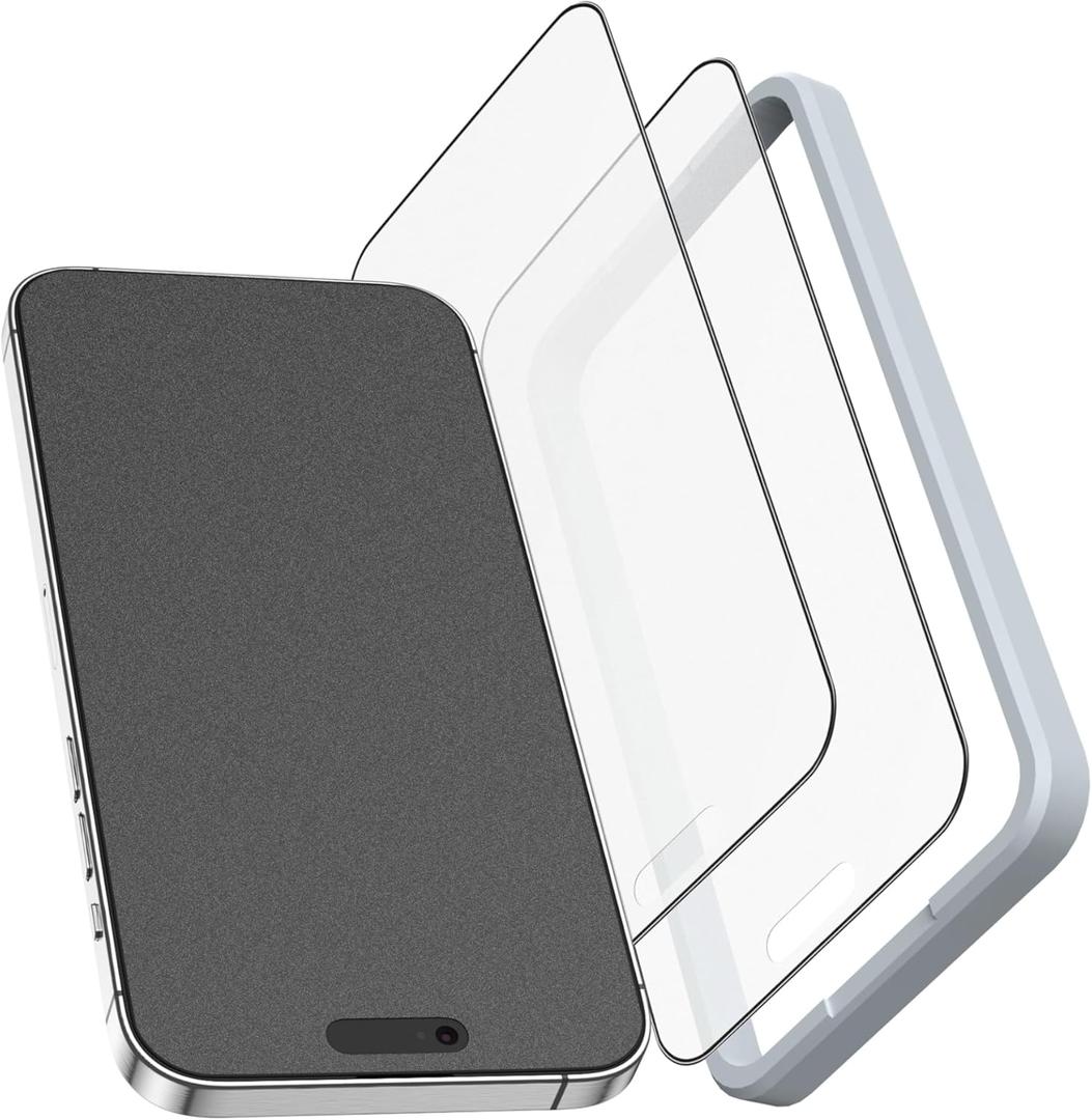 3 x Compatible for iPhone 16 Pro Matte Screen Protector 6.3 inch, Anti Glare Anti Fingerprint Screen Protector 9H Tempered Glass Easy Installation 2 Pack