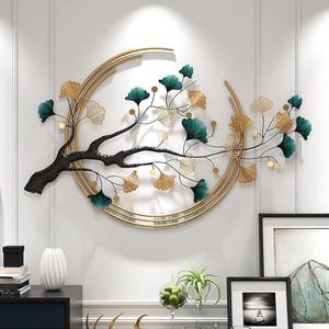 Futyli Large Wall Decor Living Room Metal Art Wall Decor 3D Ginkgo Leaf Decor Wall 36.6" Vertical Wall Art Modern Unique Entryway Decor Wall For Bedroom Dining Room Metal Wall Sculptures (36.6L" x 23.3W")